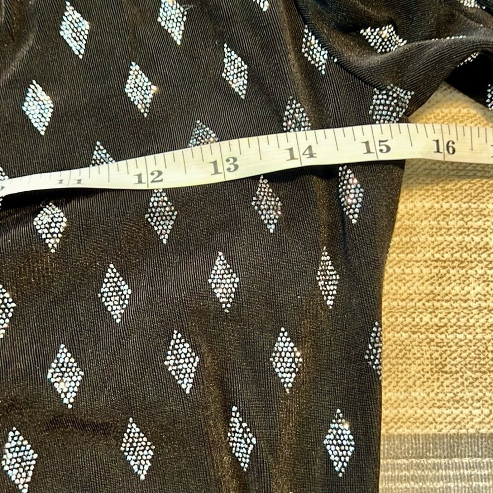 VTG Cach’e,Exquisite,Vintage Black & Silver,Open-Back Gown, Side Splits,6 - Picture 10 of 11